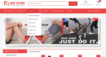 Gói website cửa hàng giày dép thể thao